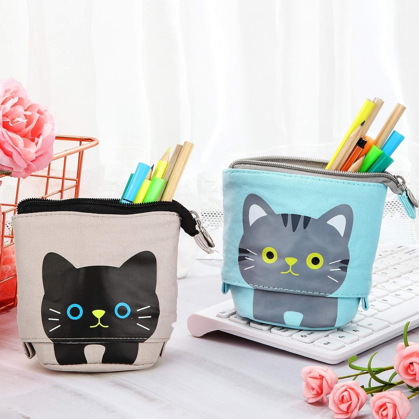 Canvas Makeup Bag/Cosmetics Stationery/Pen Case Box with Zipper