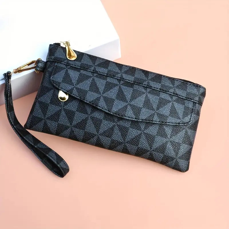 Geometric Print Clutch Bag