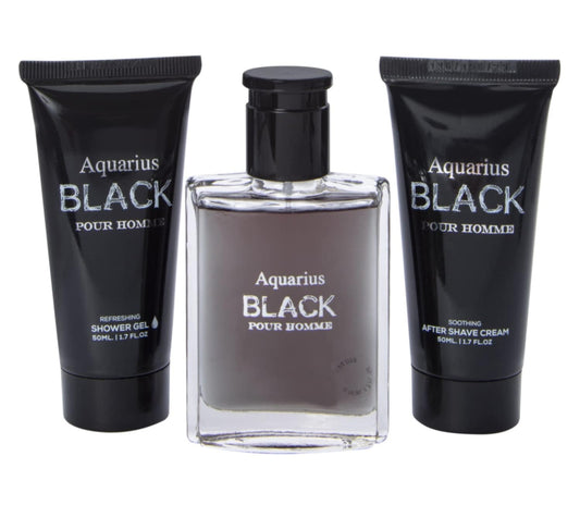 Aquarius Black Travel Set