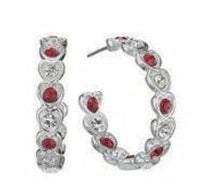 Two of Hearts Hoop Earrings