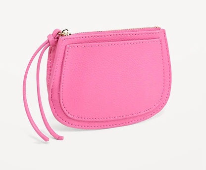 Faux Leather Keychain Wristlet