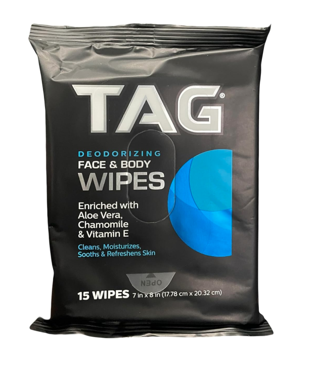 Tag Deodorizing Face and Body Wipes