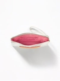 Faux Leather Printed Wristlet