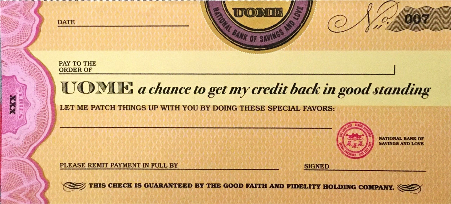 Sex Cheques (UOweMe)