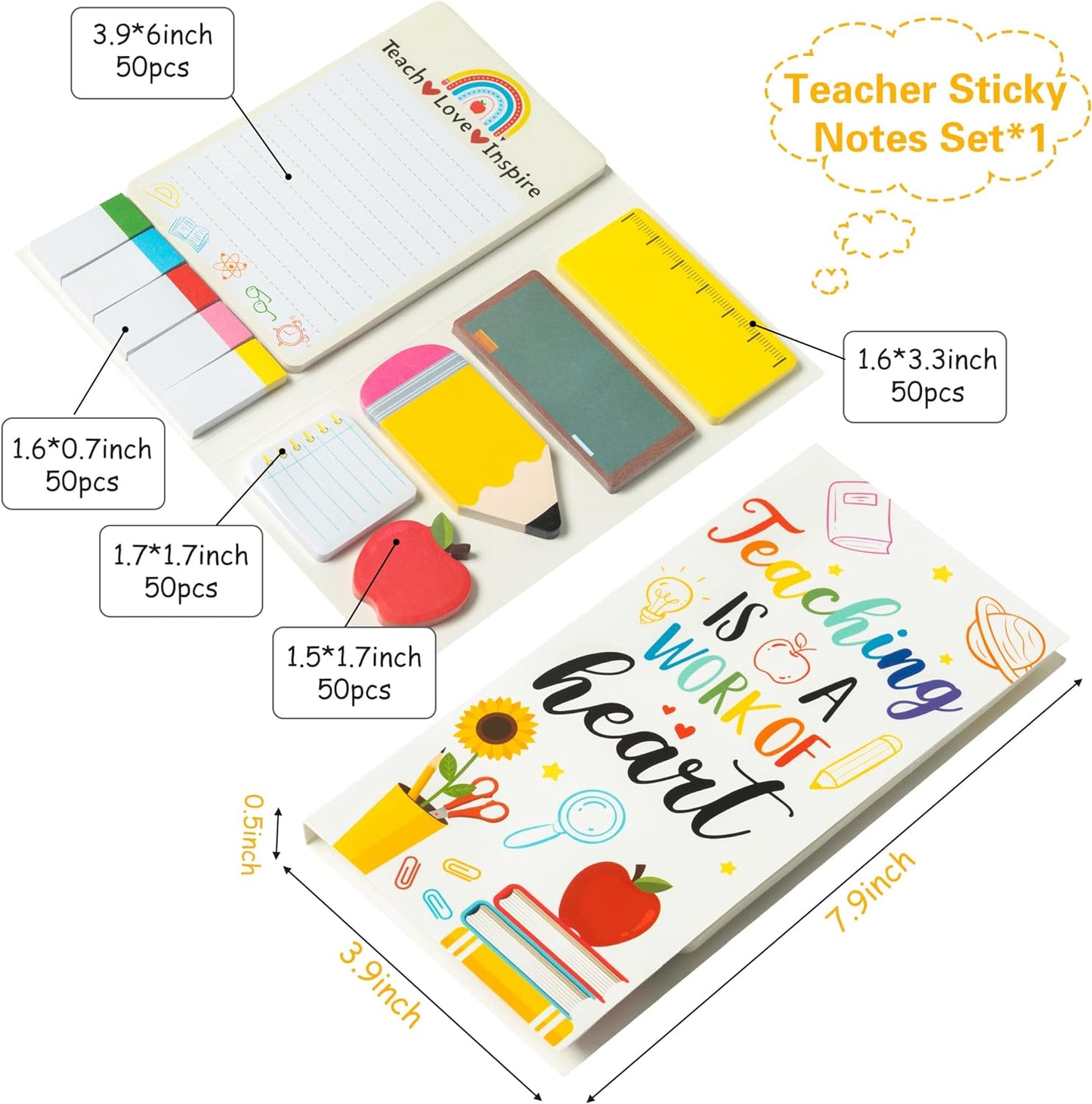 Teacher Themed Sticky Notes Set