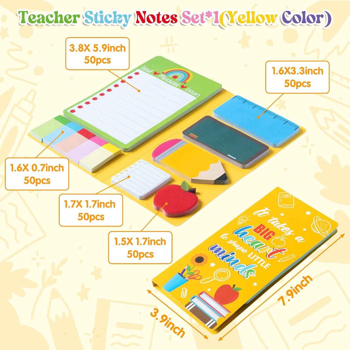 Teacher Themed Sticky Notes Set