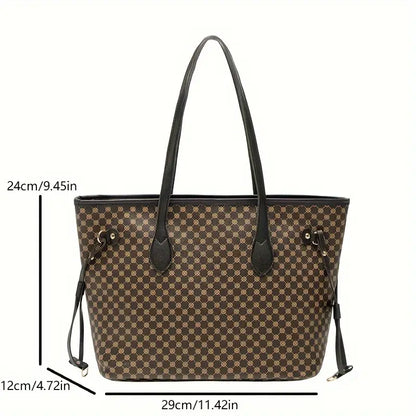 Classic Retro Faux Leather Tote Bags (Medium)