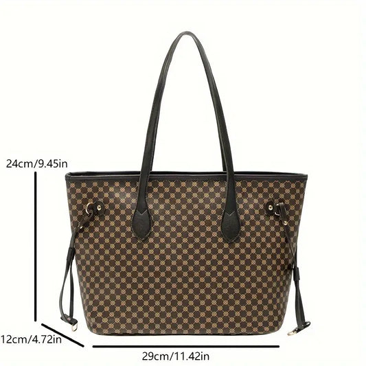 Classic Retro Faux Leather Tote Bags (Medium)