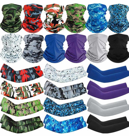 UV Protection Face Covering and Cooling Arm Sleeve Set