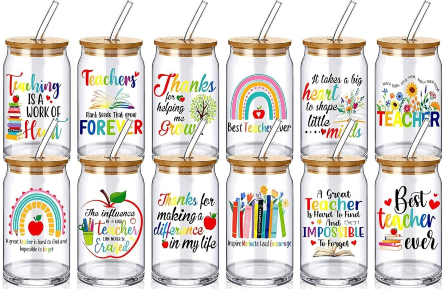 Teacher Inspired Glass Tumblers