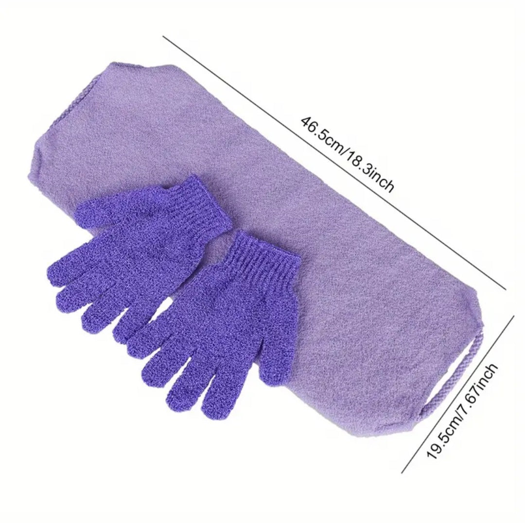 Exfoliating Back Scrubber and Gloves