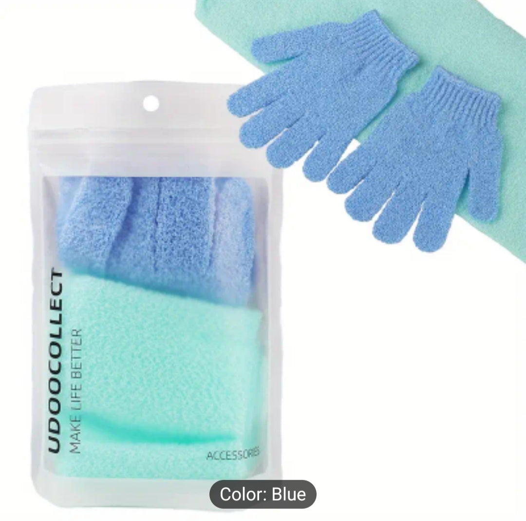 Exfoliating Back Scrubber and Gloves