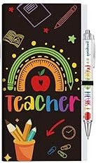 Teacher Themed Sticky Notes Set with Pen