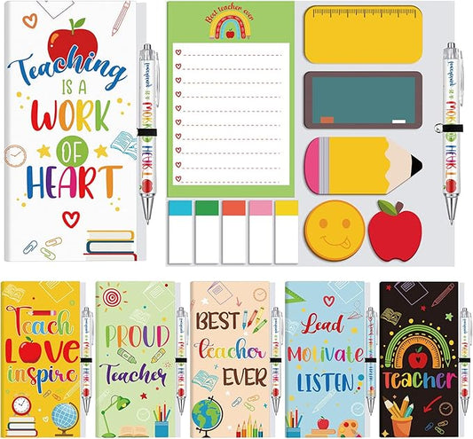 Teacher Themed Sticky Notes Set with Pen