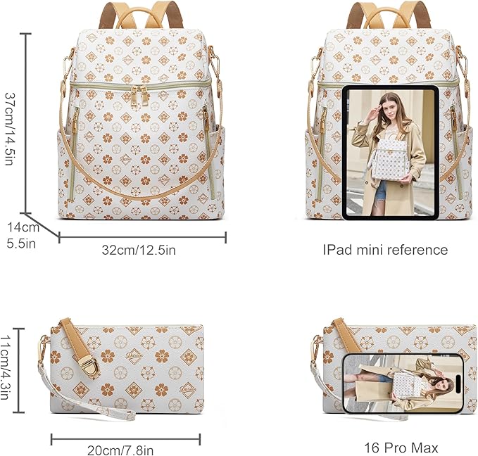 Backpack Set (2-pc) - White and Gold