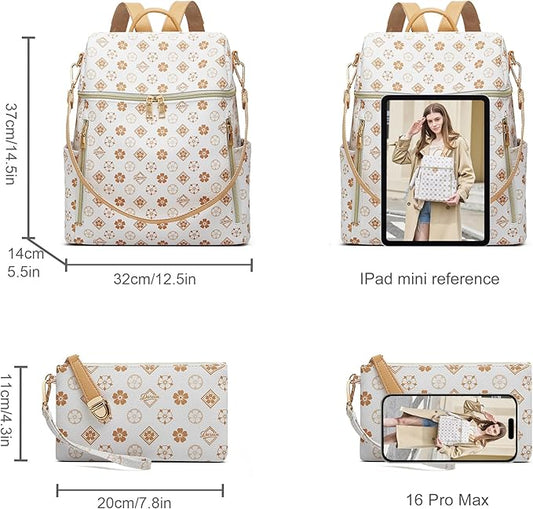 Backpack Set (2-pc) - White and Gold