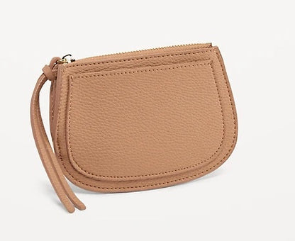 Faux Leather Keychain Wristlet