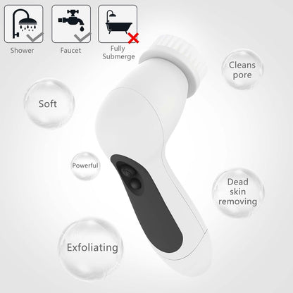 Waterproof Facial Cleansing Spin Brush (5 Heads)