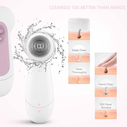 Waterproof Facial Cleansing Spin Brush (5 Heads)