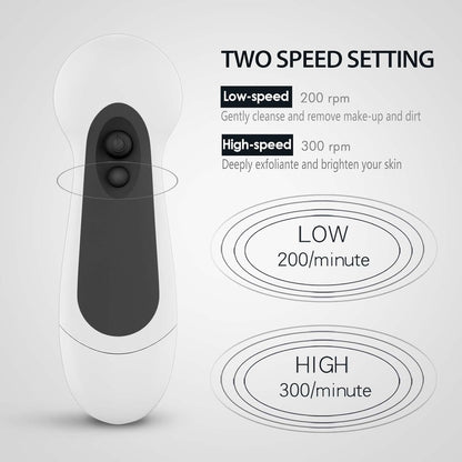 Waterproof Facial Cleansing Spin Brush (5 Heads)