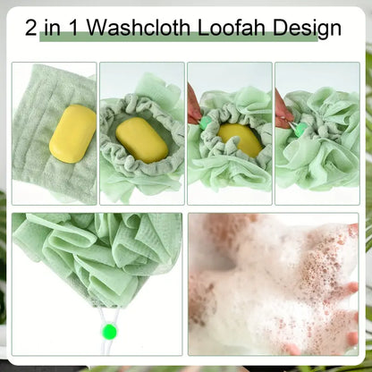 2-in-1 Loofah Sponge with String