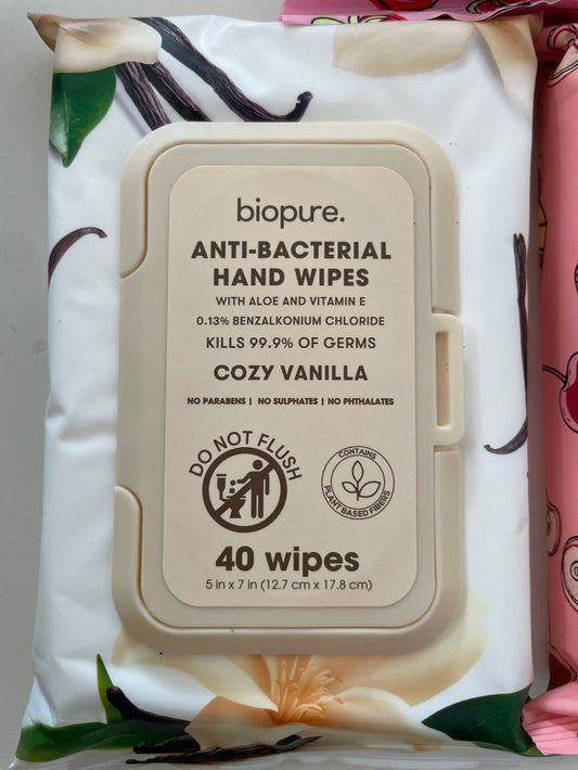 Biopure Antibacterial Hand Wipes(Cozy Vanilla)