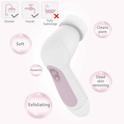Waterproof Facial Cleansing Spin Brush (5 Heads)