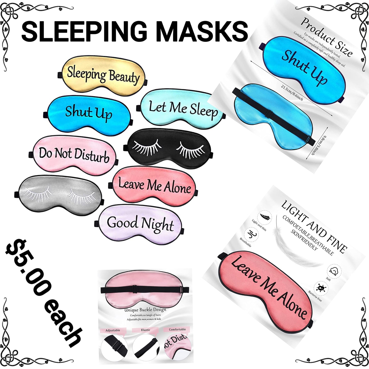 Printed Sleeping Masks