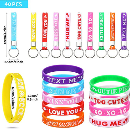 Silicone Bracelet/Key Ring Sets