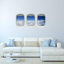 Plane Window Design Decor Set
