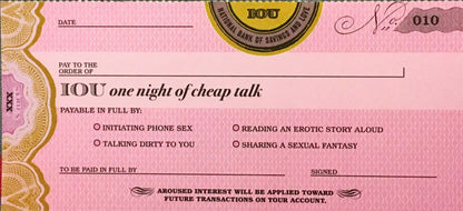 Sex Cheques (IOweU)